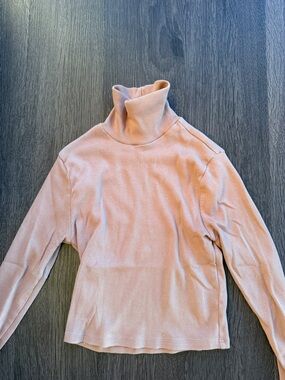 Reformation TAN Ribbed Turtleneck Sweater